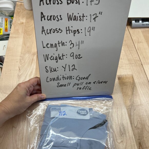 Vince Camuto Ruffle Sleeve Shift Dress Keyhole Back Light Blue Size 2 - Picture 11 of 11